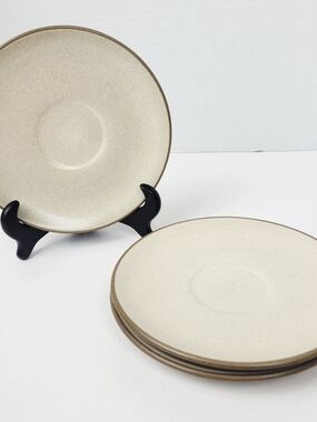 Vtg 70s~Heath Ceramics Sandalwood Coupe Line Saucer~6"~Set of 3